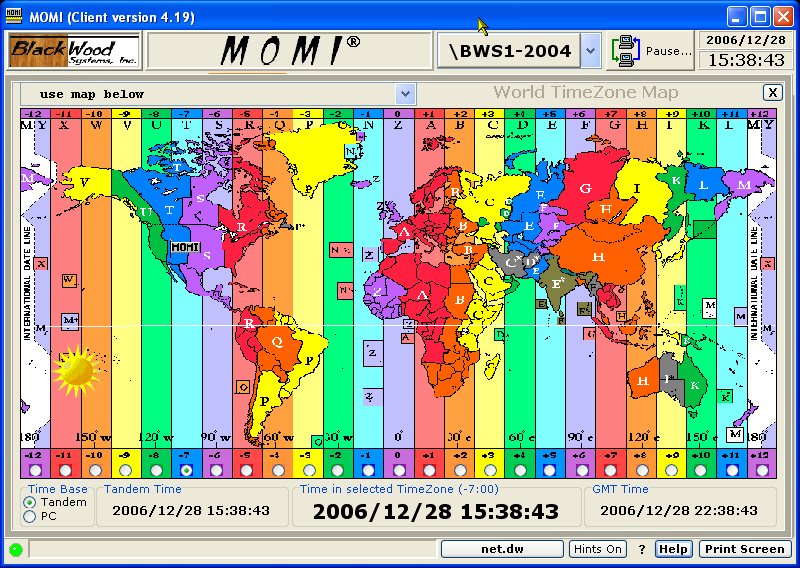 Time Zone Chart World